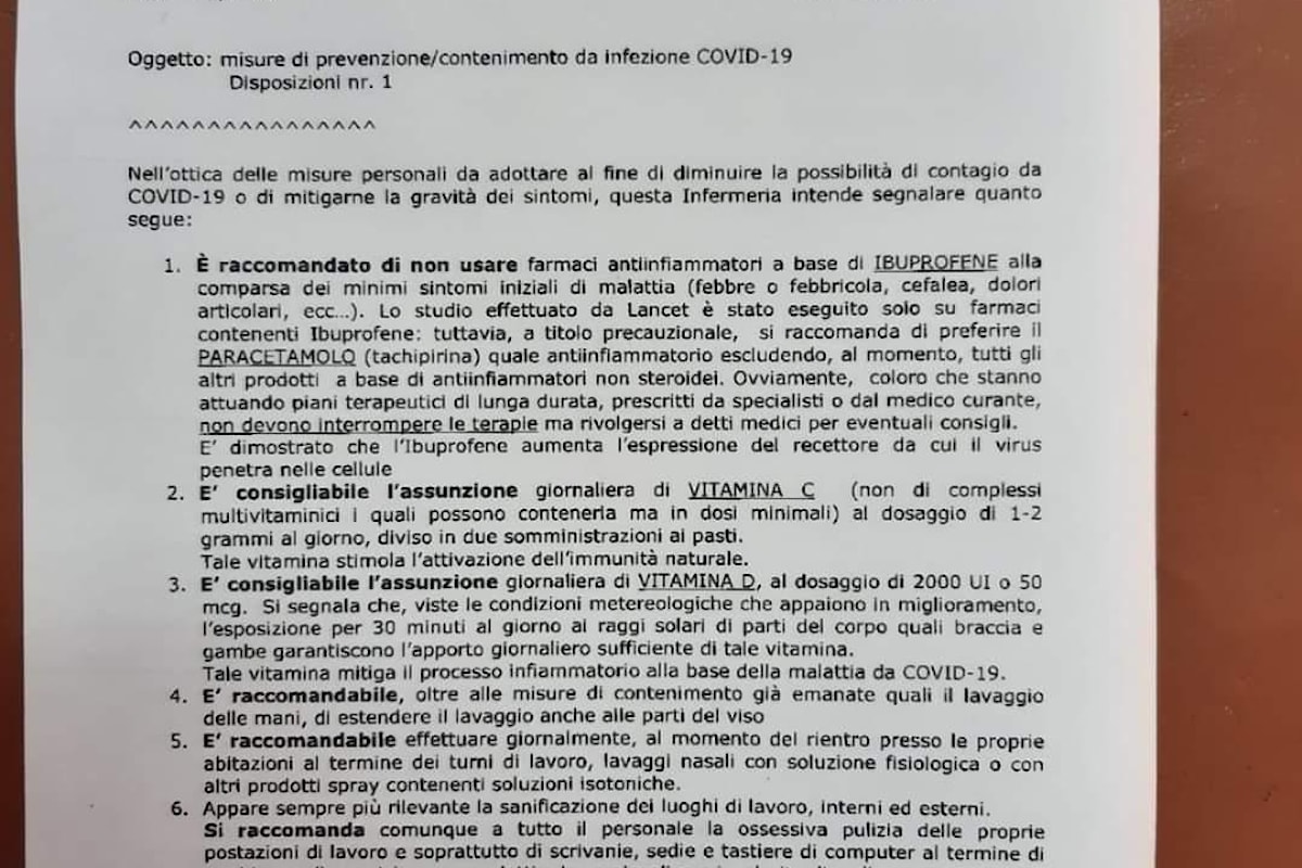 Roma: il documento attribuito ai Carabinieri del Tuscania su vitamina C contro coronavirus è un falso?