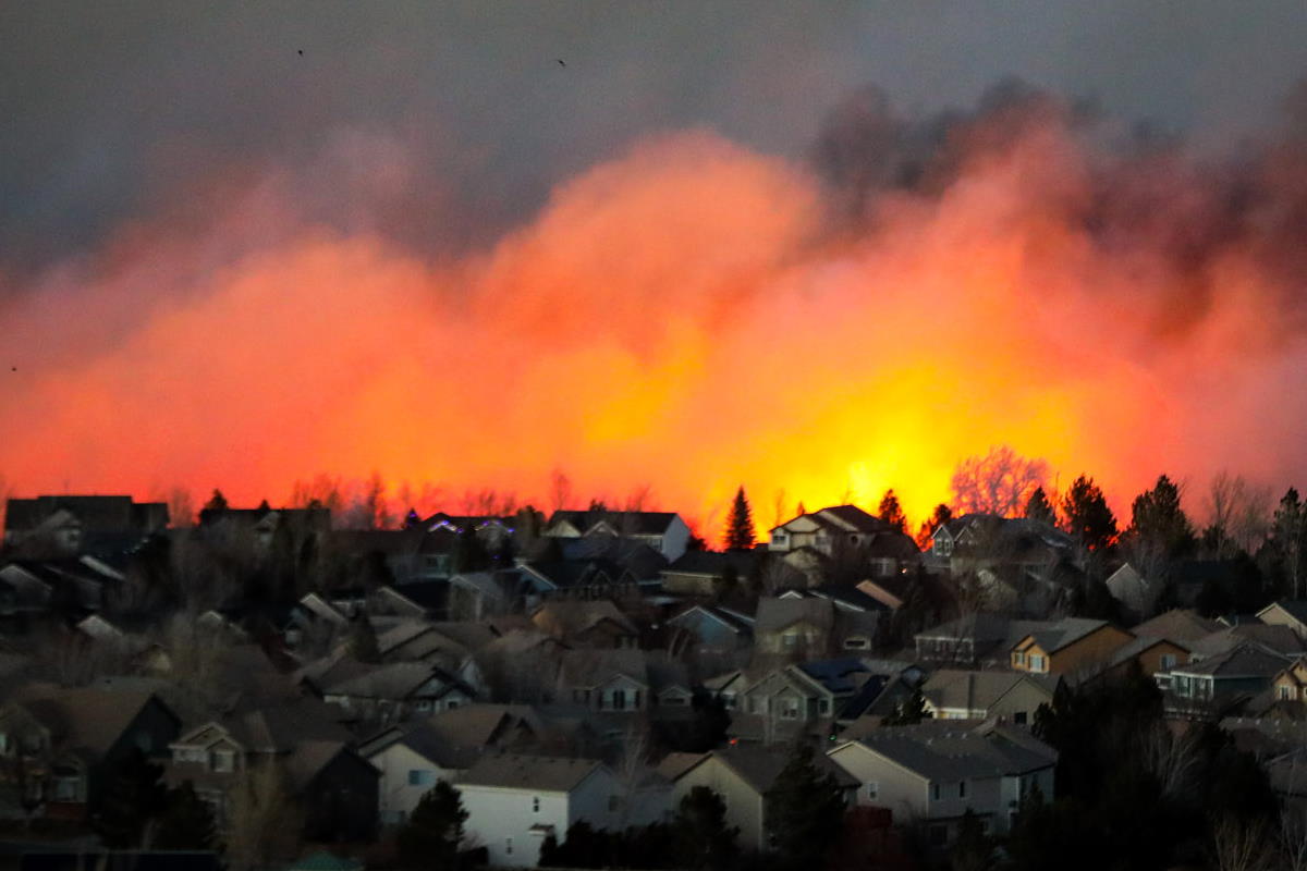 L'area a nord di Denver interessata da incendi che finora hanno distrutto circa 600 edifici e causato l'evacuazione di 30mila persone