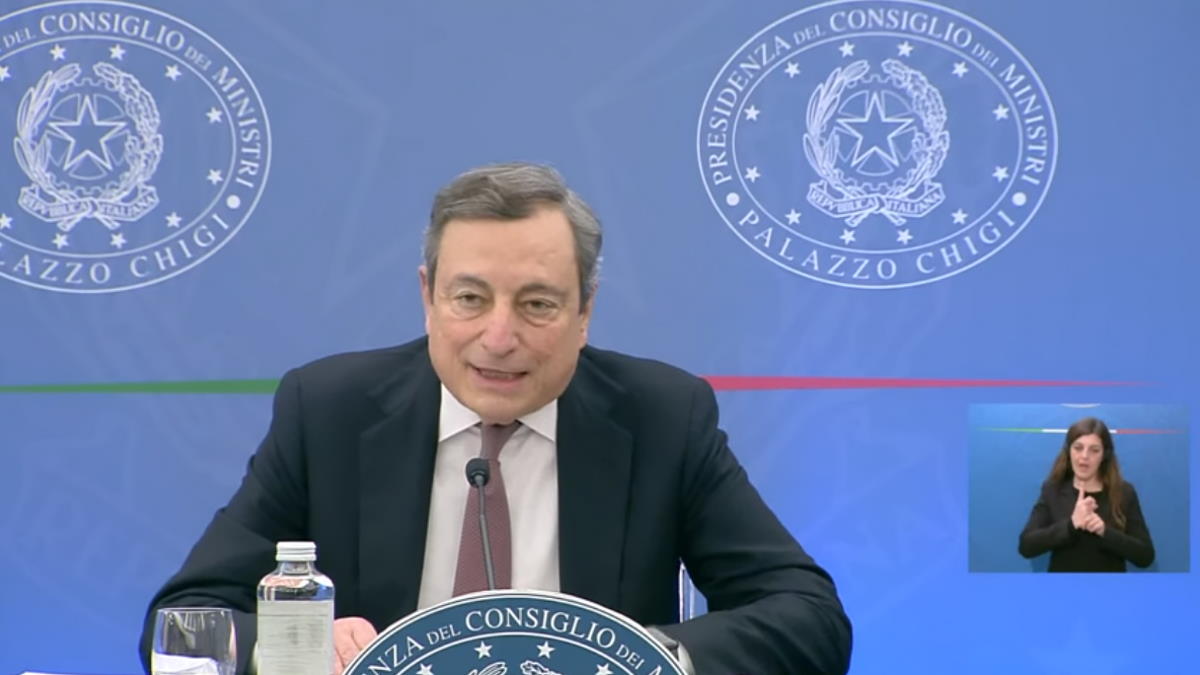 Draghi: i numeri attuali del contagio? Tutta colpa dei no vax