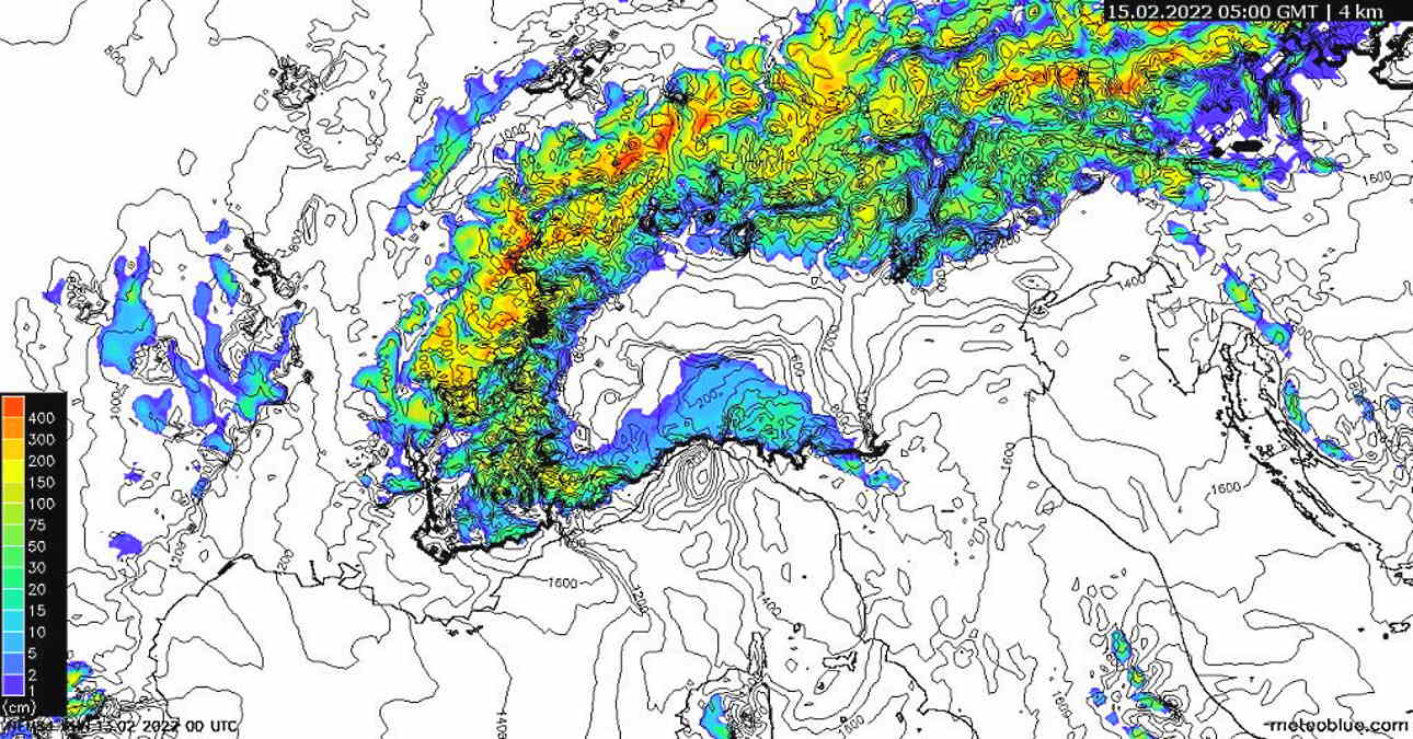 Neve a San Valentino, il focus dettagliato