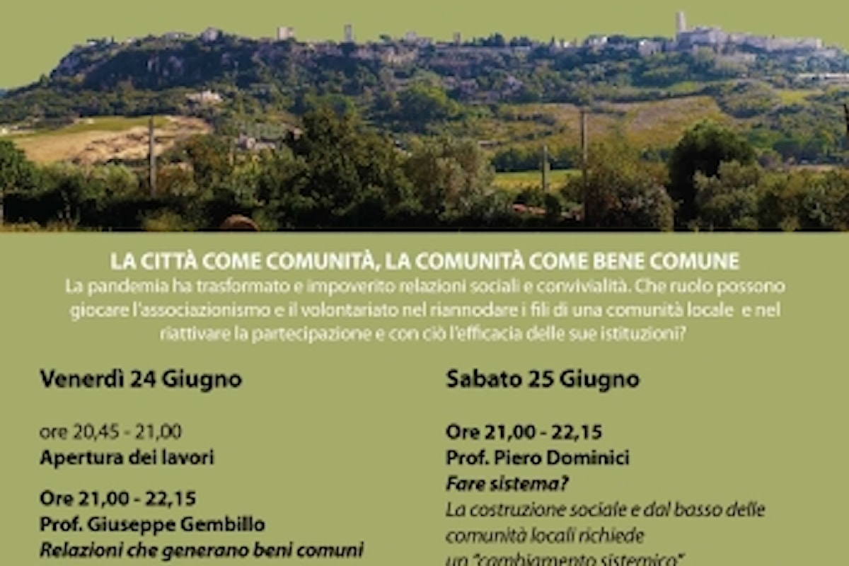 La città come comunità, la comunità come bene comune - a Tarquinia torna il Festival della Complessità dal 24 al 25 giugno