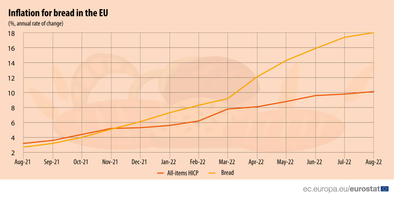 Il prezzo del pane non è mai stato così alto in tutta Europa e in Ungheria è aumentato del 66%
