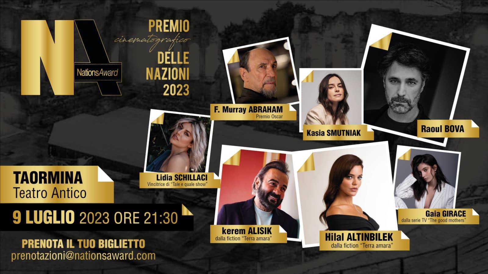 Tutto pronto per il Nations Award. Sul palco, Raoul Bova e Kasia Smutniak