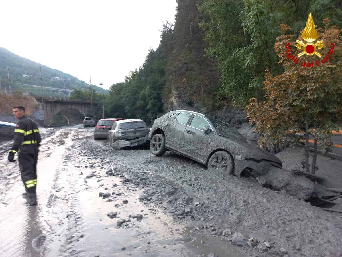 Devastata Bardonecchia a causa di una frana che ha causato l'esondazione del torrente Frejus