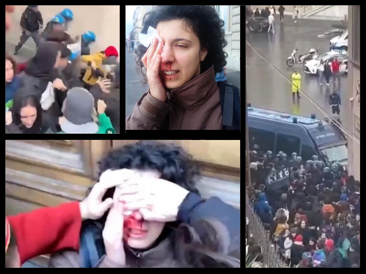 A Pisa violentissima repressione della polizia contro liceali pro Palestina