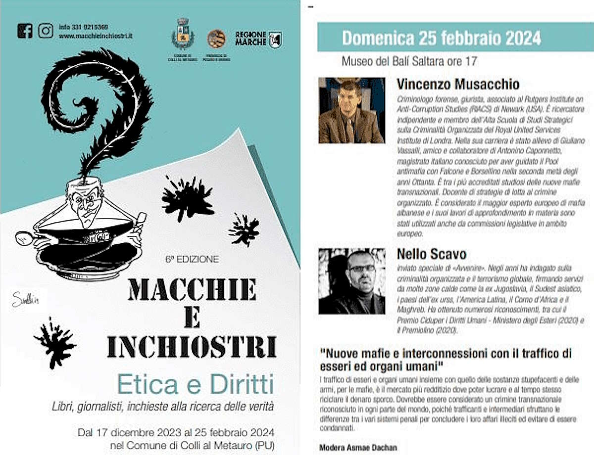 Vincenzo Musacchio al festival internazionale del giornalismo d’inchiesta “Macchie e inchiostri” a Urbino