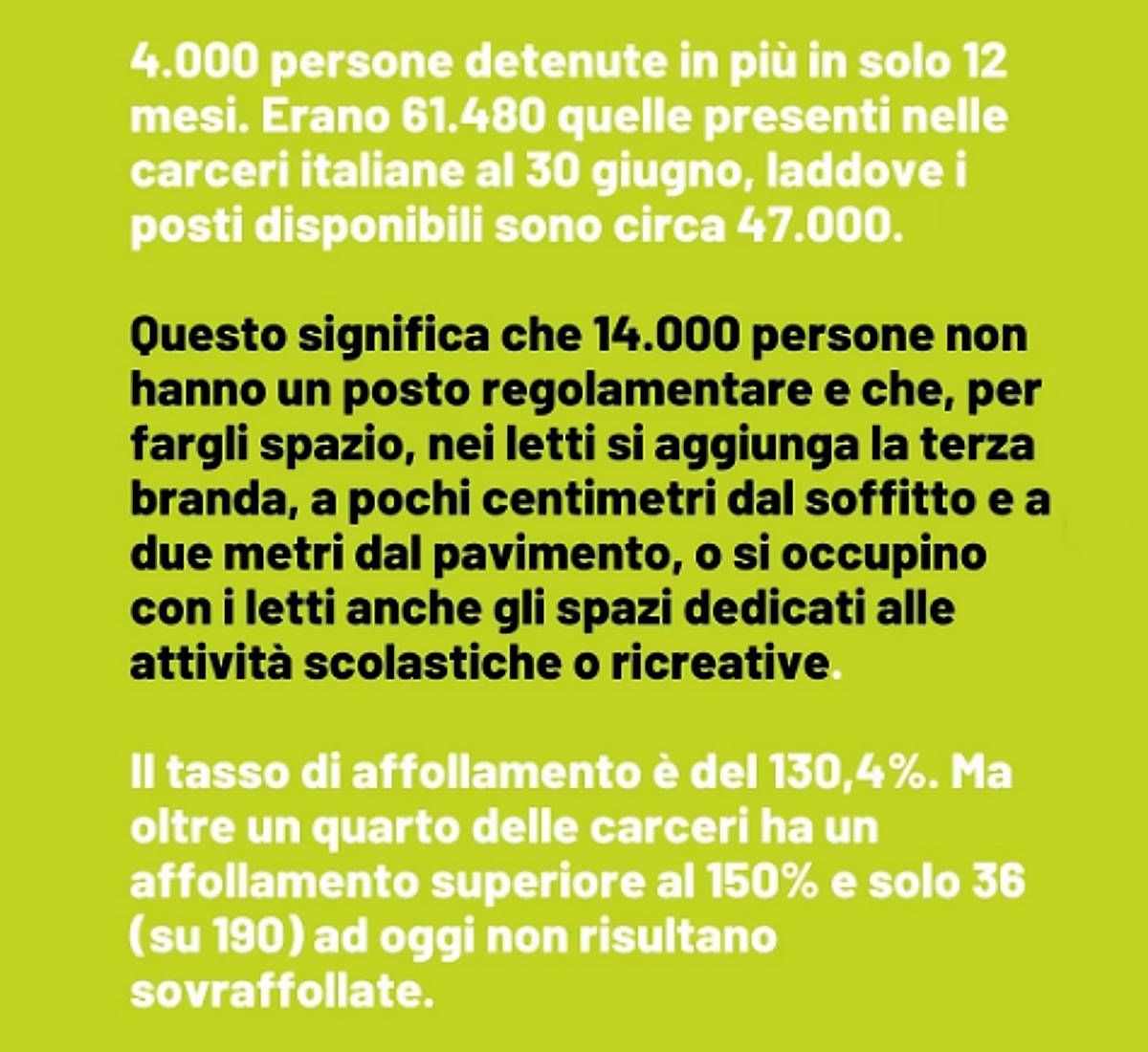 Le carceri scoppiano, il nuovo dossier dell'Associazione Antigone