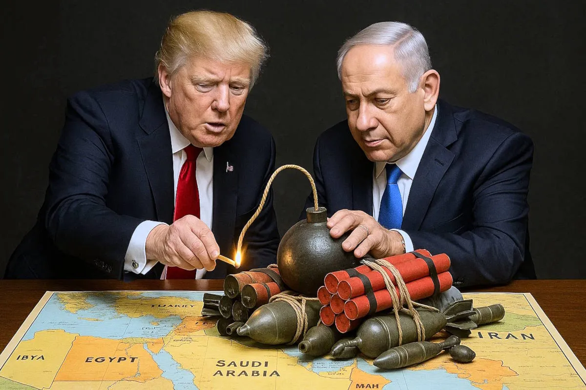 Trump e Netanyahu pretendono di esportare la democrazia in Iran, mentre il Medio Oriente è ormai una polveriera pronta a esplodere... grazie a loro!