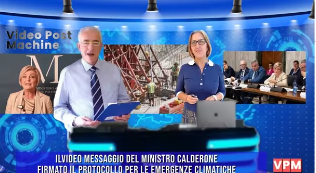 Video post machine: Gran caldo - il video messaggio del ministro Calderone, firmato il protocollo sulle emergenze climatiche