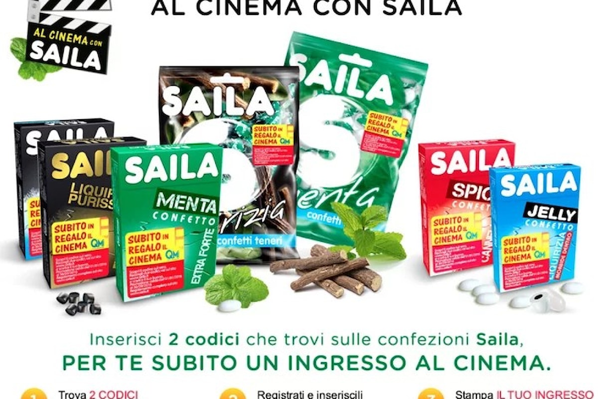 Biglietti per il cinema gratis con l'operazione a premi Saila ti regala il cinema