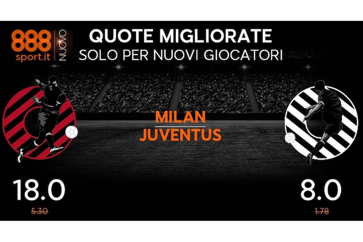 Milan-Juventus: il 61% degli scommettitori punta sui bianconeri