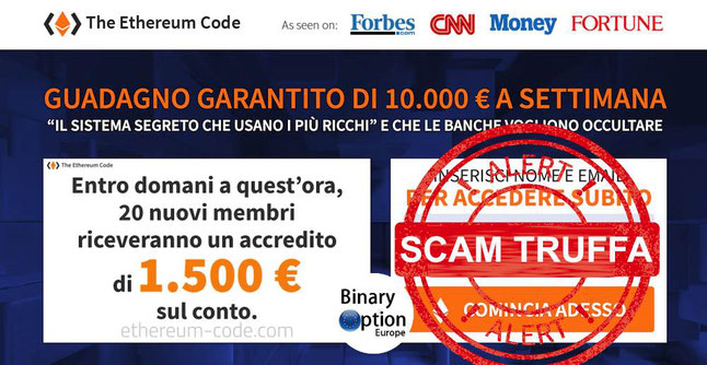 ATTENZIONE ALLA TRUFFA DE THE ETHEREUM CODE - LEGGI COME RIAVERE I TUOI SOLDI