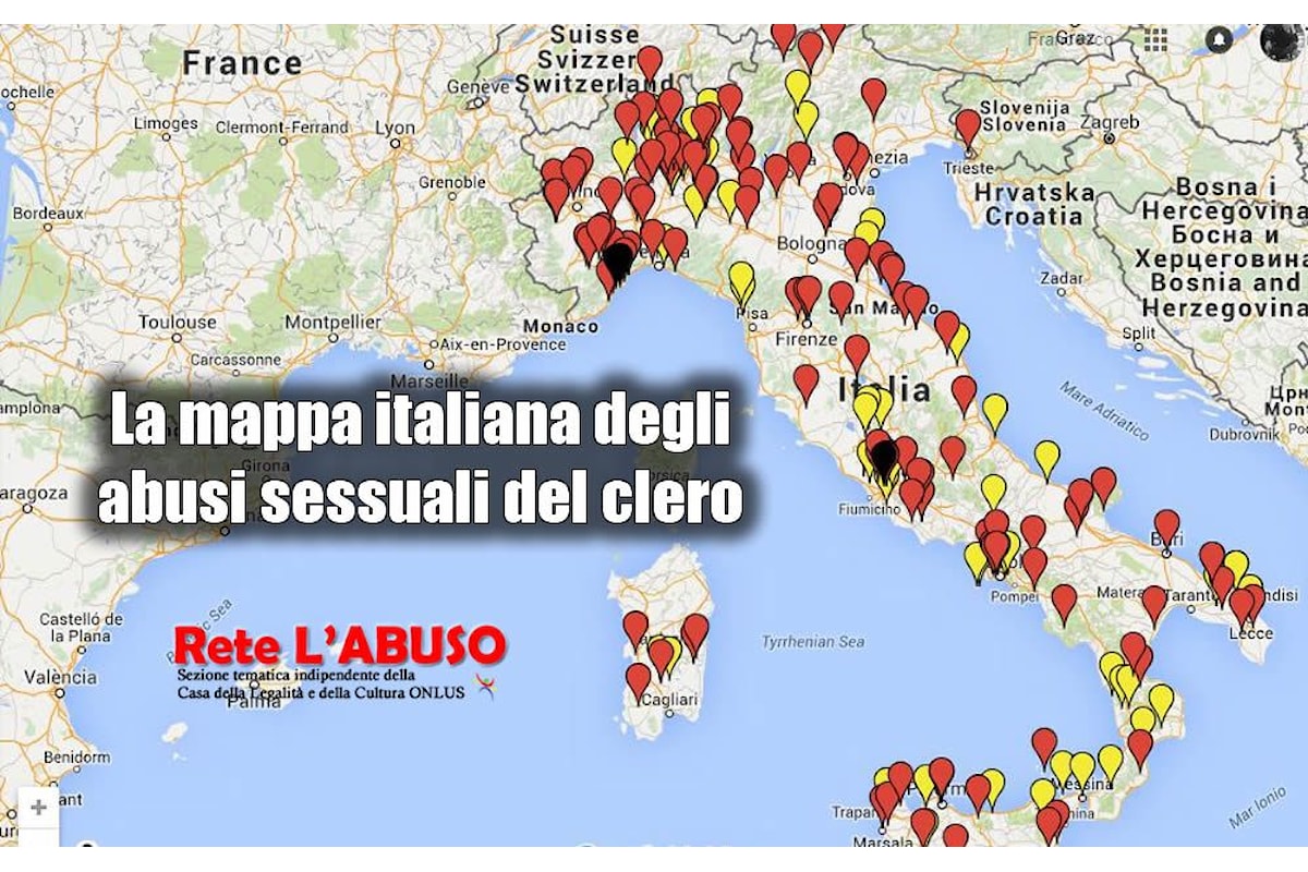 Pedofilia, su Internet la mappa che segnala i reati dei preti