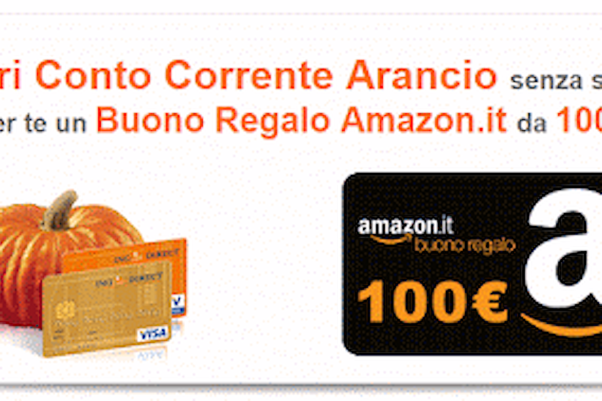 Ing Direct regala 100€ in Buoni Amazon