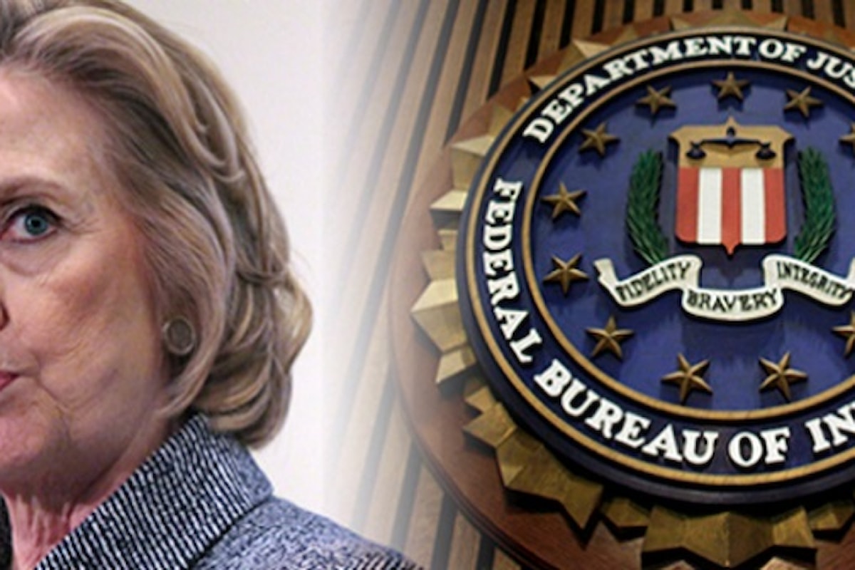 Pressioni del Dipartimento di Stato sulla FBI per evitare l'incriminazione della Clinton