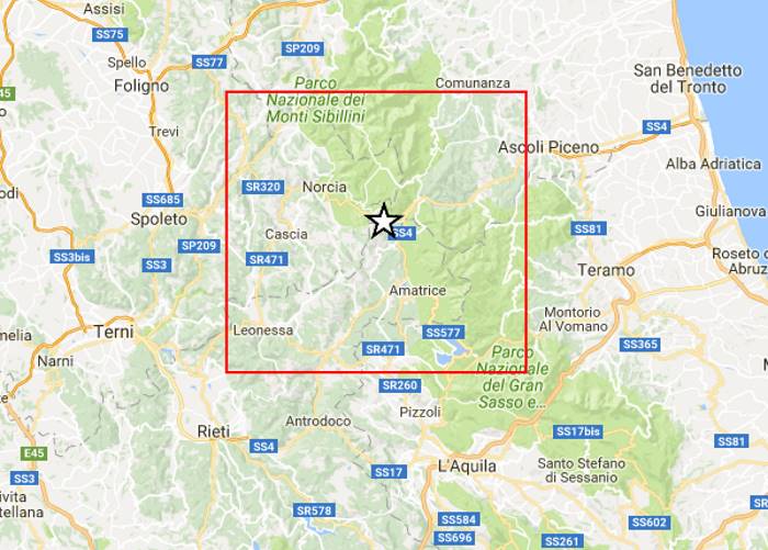 Terremoto ad Amatrice, 6.0 sulla scala Richter. Localizzazione e Mappe