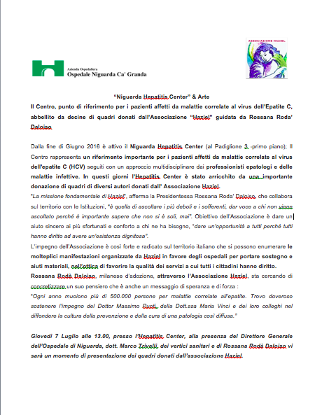 “Niguarda Hepatitis Center” & Arte